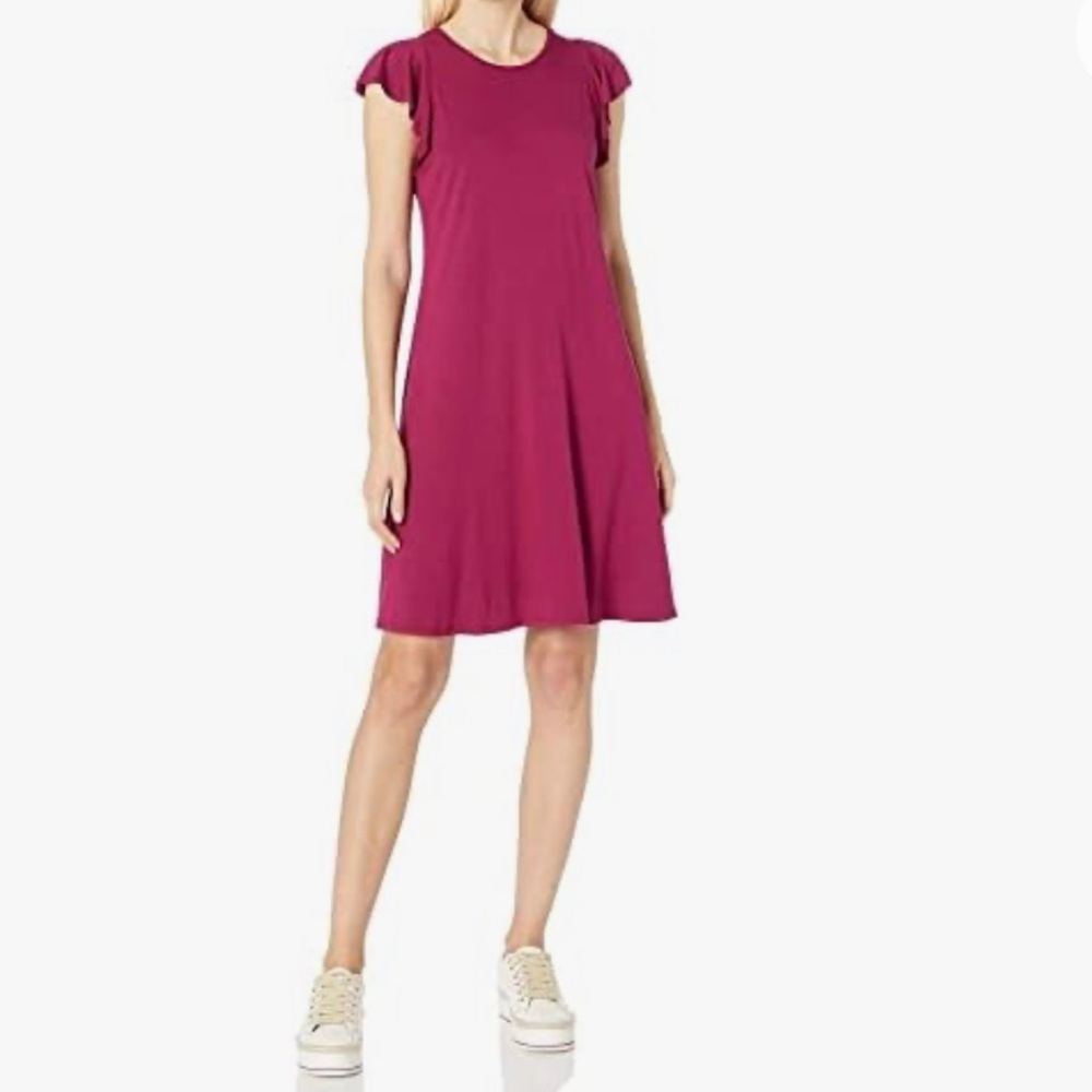 Three Dots Easy Flounce Dress, navy blue
